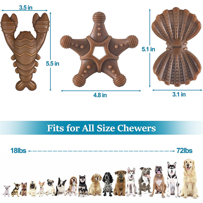 Dog Toys for Aggressive Chewers, Indestructible Dog Toys for Large Dogs, Dog Chew Toys for Large Medium Small Breed, 3 Pack Super Chewer Dog Toys with Tough Nylon, Gift for Dogs 3 PCS - BeesActive Australia