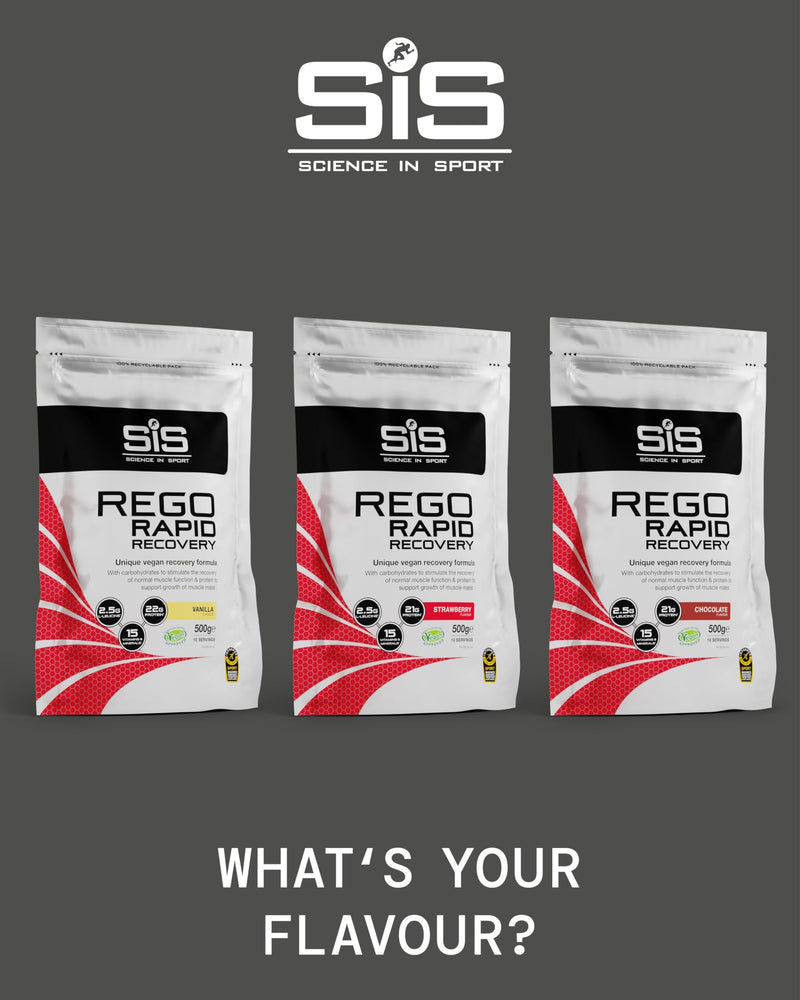 SiS REGO Rapid Recovery - Vegan-Friendly Protein Powder for Muscle Support - 21g Protein Per Serving - 15 Vitamins & Minerals - Sports Nutrition - Strawberry Flavor - 17.6oz 1.1 Pound (Pack of 1)