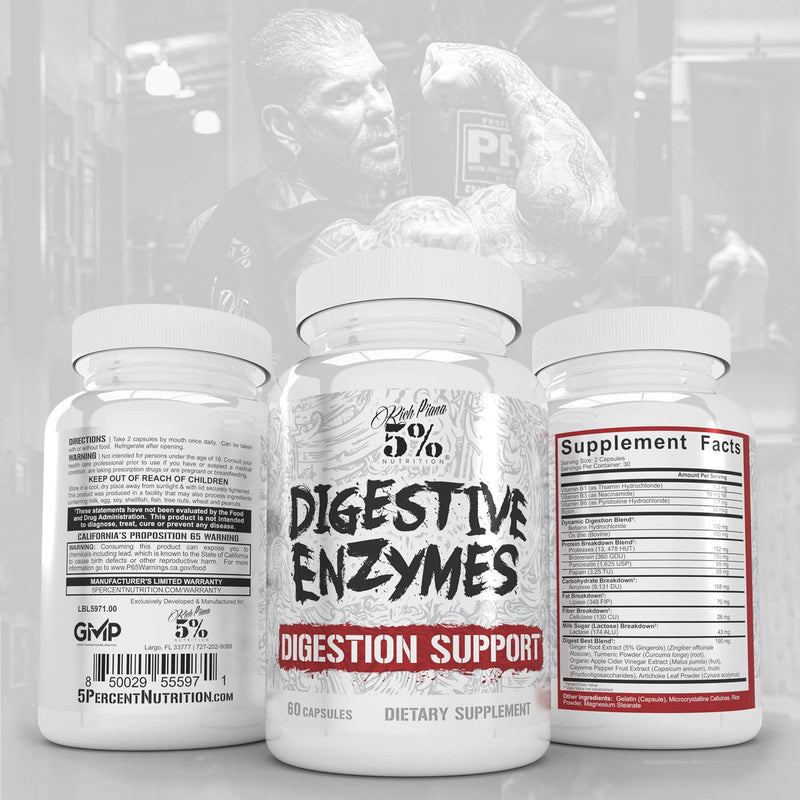 5% Nutrition Rich Piana Digestive Defender 2-in-1 Box with Probio-75 | Probiotic + Prebiotic & Diges-Ten Digestive Enzyme Formula (30 Svgs) Digestive Defender Kit
