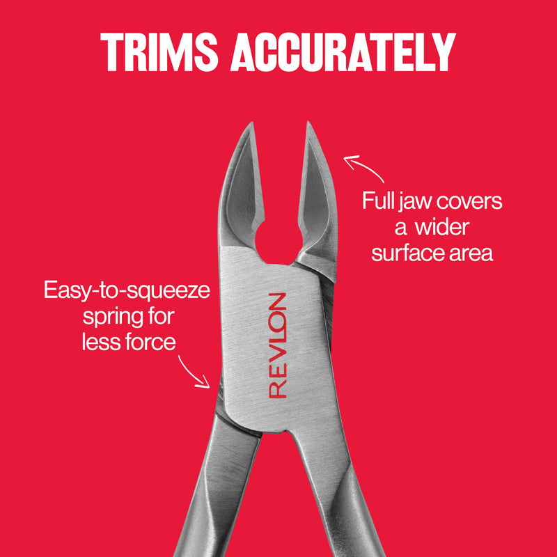 Revlon Full Jaw Cuticle Nipper, Manicure Tool for Nail Care, Made with Stainless Steel, High Precision Blade, Easy to Squeeze Spring, 1 Count