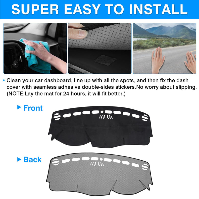 Autorder Dashboard Cover Mat for Jeep Compass 2017-2020 2021 Accessories Dash Cover Upgrade Flannel Dash Mat Sunshade Glare UV Rays Protector 2017-2021 Jeep Compass