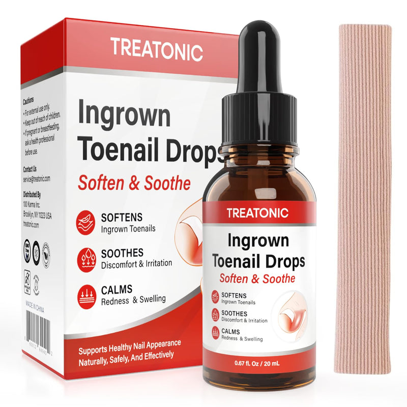 Treatonic Ingrown Toenail Treatment - Ingrown Toenail Pain Reliever and Softener Kit for Easy Trimming with Silicone Gel Toe Caps Ingrown Toenail Drops - BeesActive Australia