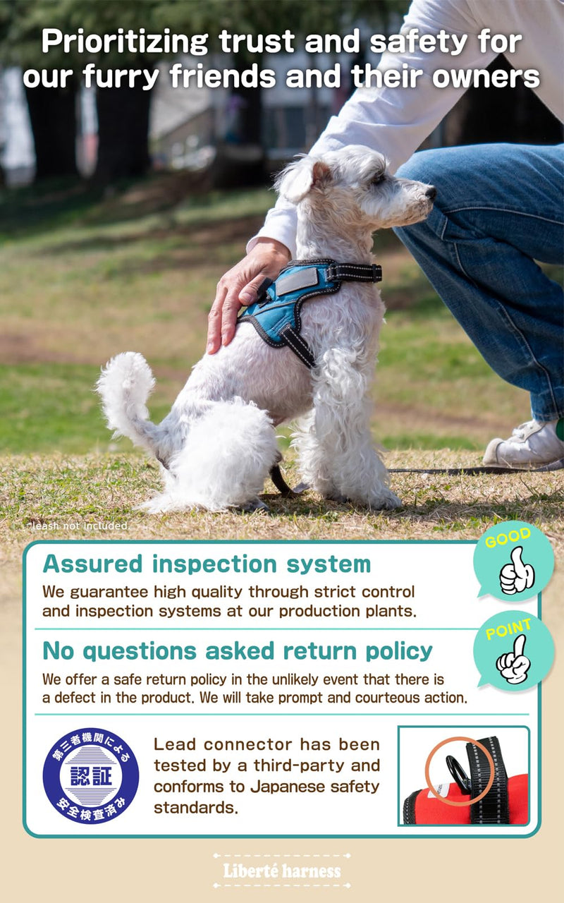 Dog Harness No Pull Name Plate Attachable (Cerulean Blue, Medium, 11-22lb) Cerulean Blue - BeesActive Australia