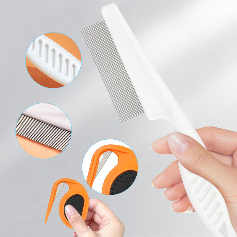 2Pcs Pet Knotting Comb for Cats - Knotting Comb Pet Grooming Tool for Dogs Cat Knot Remover Tangled and Loose Hair with 2 Pcs Pet Hair Comb Tear Stain Removal - BeesActive Australia