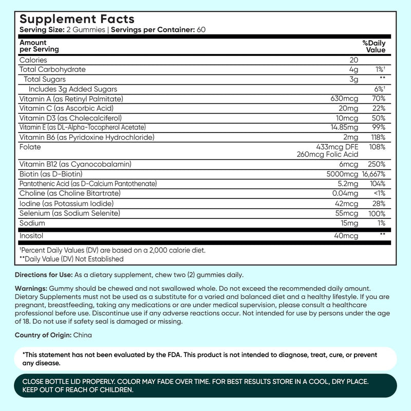 WeightWorld Biotin Gummies with Multivitamins A, C, D3, E, B6-9-12 + Key Minerals | Biotin for Hair Growth, Healthy Skin & Nails | 2-Month Supply | Hair Care Supplements for Women & Men | 120ct Biotin Gummies 120 Count