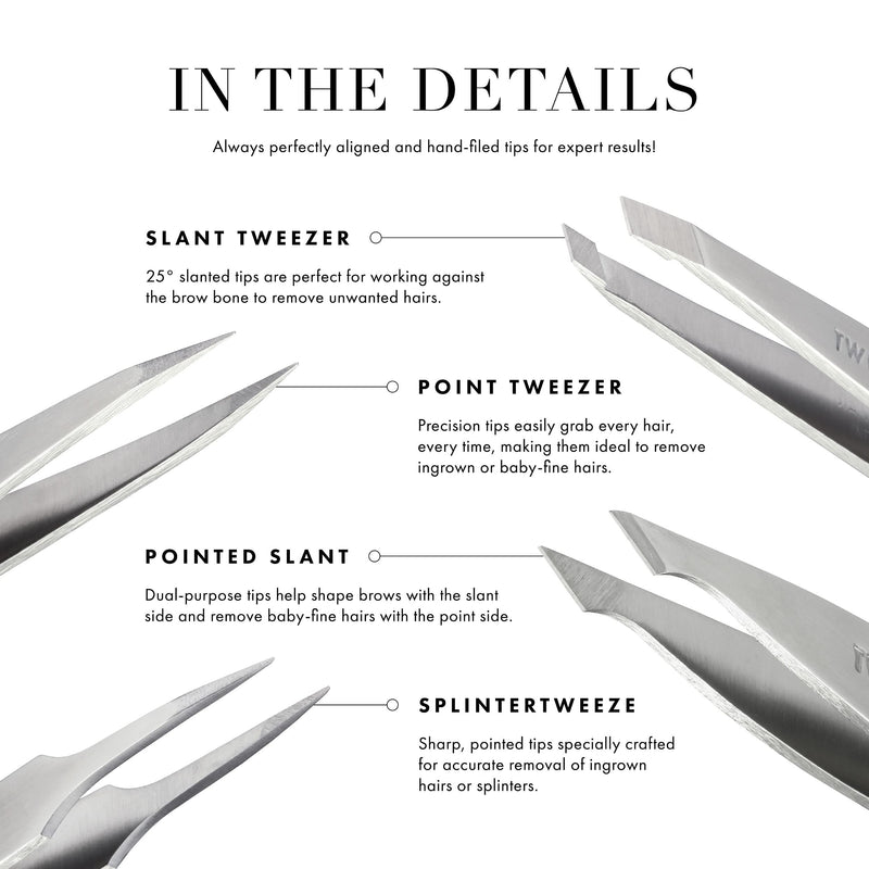 Tweezerman Exclusive Evening Blue Slant Tweezer - Hair Removal Tweezers, Stainless Steel - BeesActive Australia