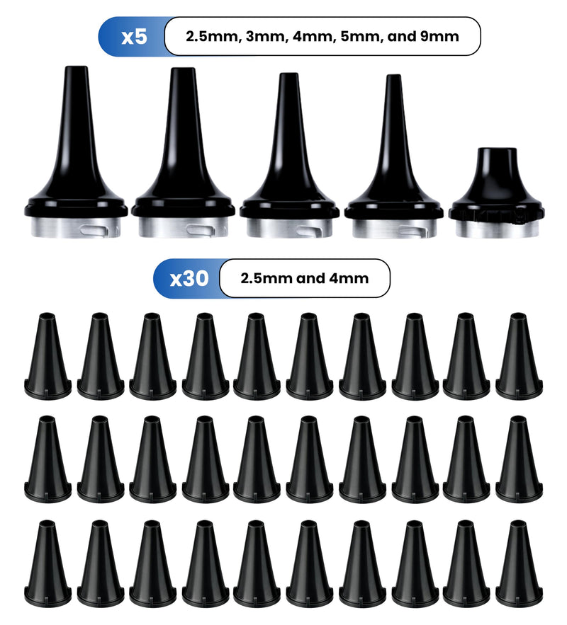 Zyrev ZetaLife Otoscope Cover Combo Pack of 30 Disposable Ear Specula Tips and 5 Reusable Speculum, Disposable and Reusable Ear Otoscope Covers - BeesActive Australia
