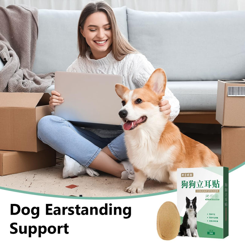 2 Pcs Dog Ear Posting Kit for Doberman Pinschers - Dog Ear Tape Ear Stand Up Support Tool with Tape for Ear Correction and Vertical Hold brown