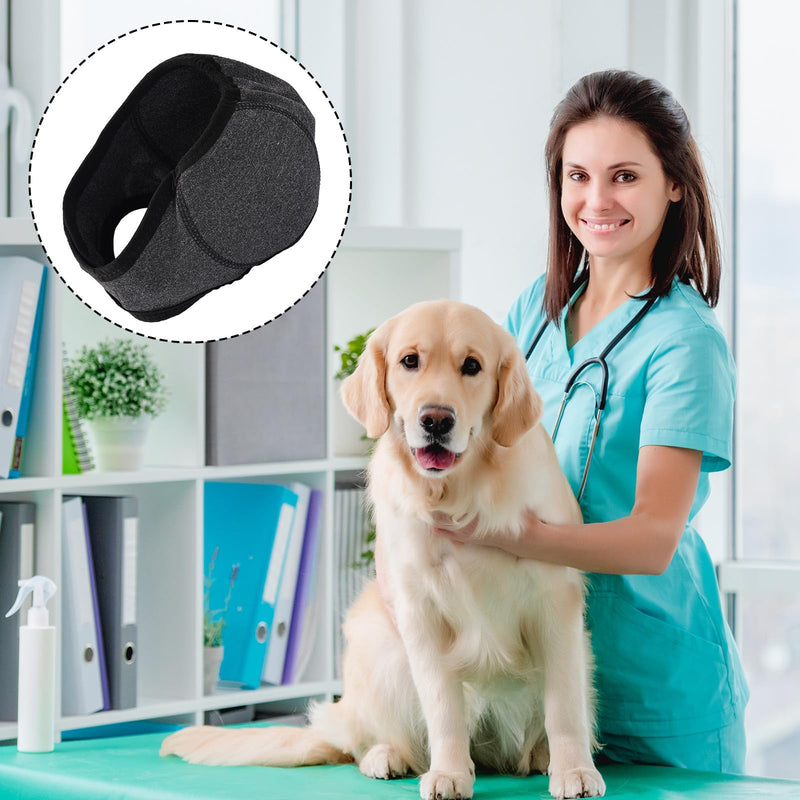 Dog Calming Hoodie Ear Wraps, Comfortable Quiet Ears Cover Muffs Plug Waterproof & Adjustable Dog Head Wrap Bonnet for Noise Protection Firework Grooming Bathing Anxiety Thunderstorms(Grey, L)