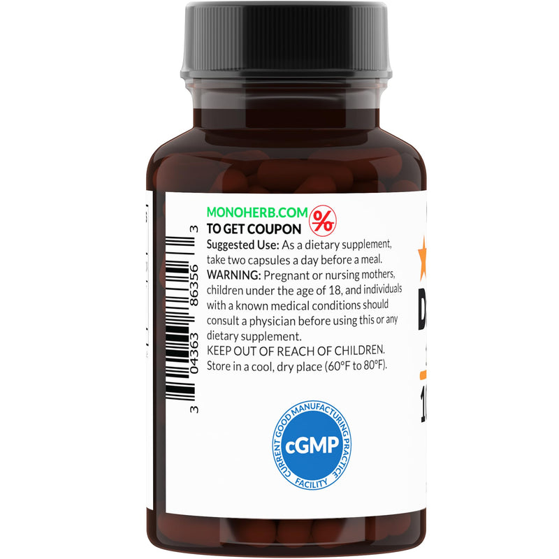 MONOHERB Damiana 10:1 Extract - 1000 mg per Serving - Serving Size: 2 Capsules - 45 Servings per Bottle 90 Count (Pack of 1)