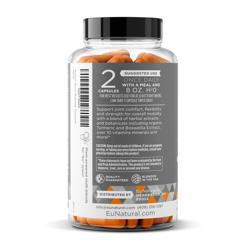 Eu Natural Joint Support Supplement for Women & Men, 60 Veg Capsules | Advanced support for whole-body mobility, flexibility & joint comfort with Turmeric, Boswellia, Ginger & Boron