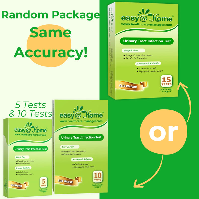 Easy@Home UTI Test Strips Monitor Urinary Tract Bladder Infections, 15 Pack Quick Urine Test Kit Reliable Urinalysis Results, OTC Use (UTI-15P) - BeesActive Australia