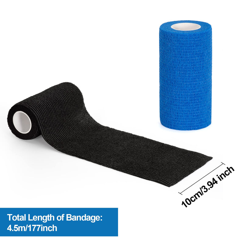 12 Roll Self-Adhesive Bandage 10cm Cohesive Bandage Self-Adhesive Bandage Bandage Elastic Bandage for Fingers, Hand Cohesive Bandage Fixing Bandage Pet Vet Wrap for Horse Dog Bandages (Blue) Blue - BeesActive Australia