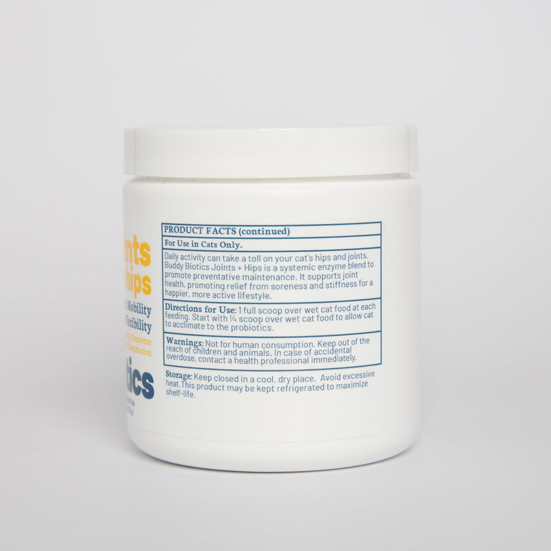 Joint + Hip Support Powder for Cats – Glucosamine, Chondroitin & MSM with Systemic Enzymes, Supports Mobility, Flexibility & Tissue Health, Easy Sprinkle-On Formula