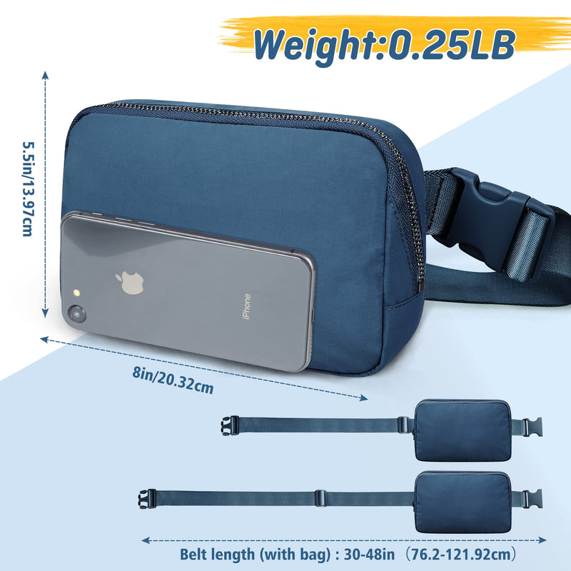 Crossbody Fanny Pack for Women Men:Small Runners Belt Bag with Adjustable Strap - Water Resistant Fashion Bum Bag, Mini Waist Bag for Running Travel Hiking Carrying All Phones,By ZOMAKE Small Blue