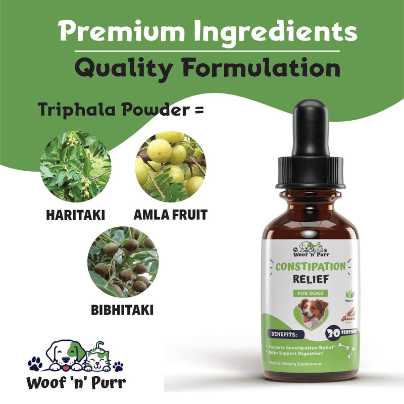 Constipation Relief for Dogs - Dog Constipation Relief - Dog Constipation - Dog Laxative for Constipation - Dog Laxative - Laxative for Dogs - Dog Laxative for Blockage - 1 fl oz - Bacon Flavor - PawsPlanet Australia