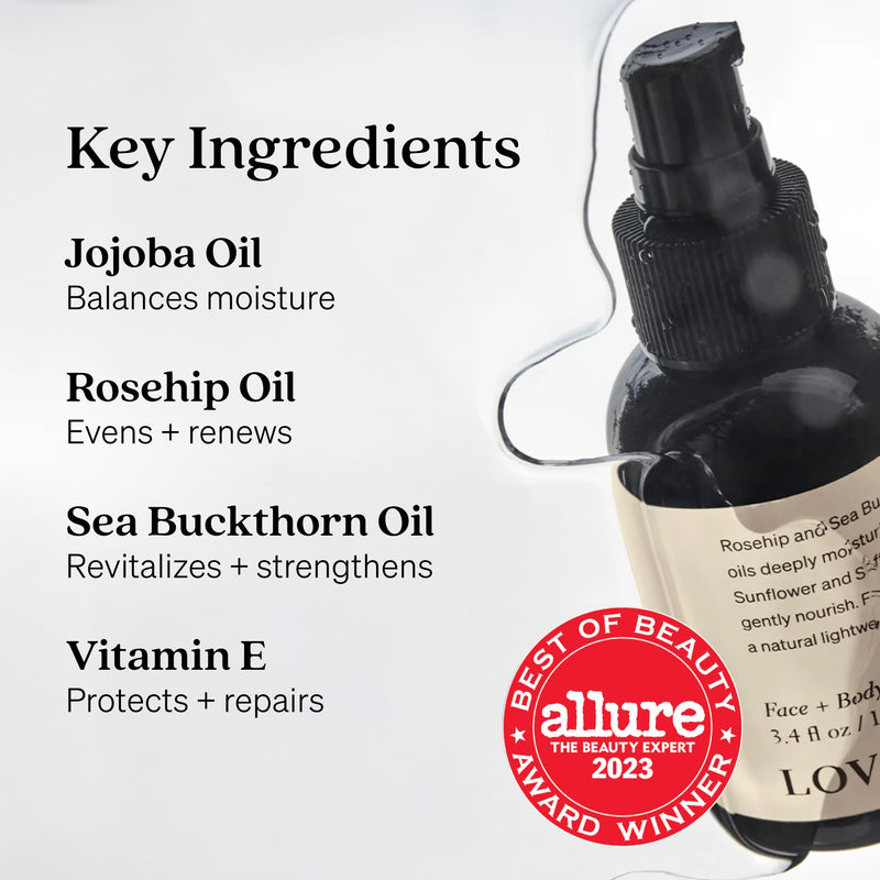 Loved01 Face & Body Oil, John Legend Skincare, Vitamin A & E, Fades Scars, Stretch Marks & Hyperpigmentation, Lightweight Non-Greasy, Daily Hydration, Vegan & Cruelty-Free, 2-Pack, 3.4 oz each 3.4 Fl Oz (Pack of 2) - BeesActive Australia