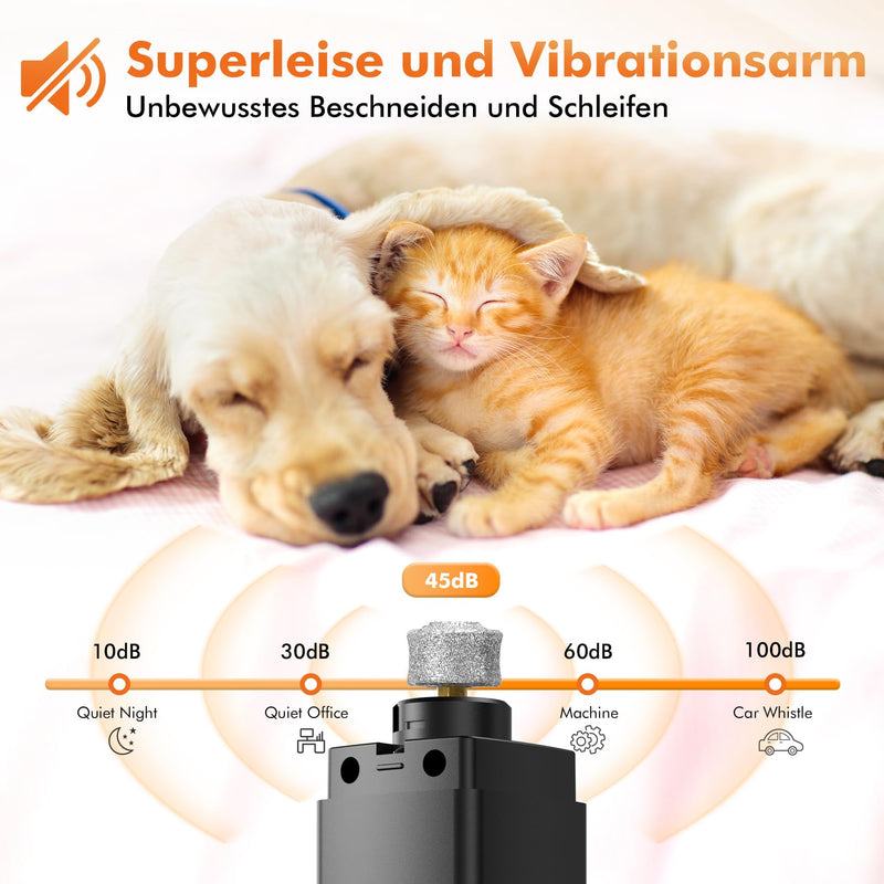 ETENTOUS Claw Grinder for Dogs 4 Speed with LED Lights - Latest Professional Claw Grinder with 3 Connections (with Claw Clippers), Super Quiet, Dog Nail Grinder for Large, Medium, Small Dogs 1#: Black - BeesActive Australia