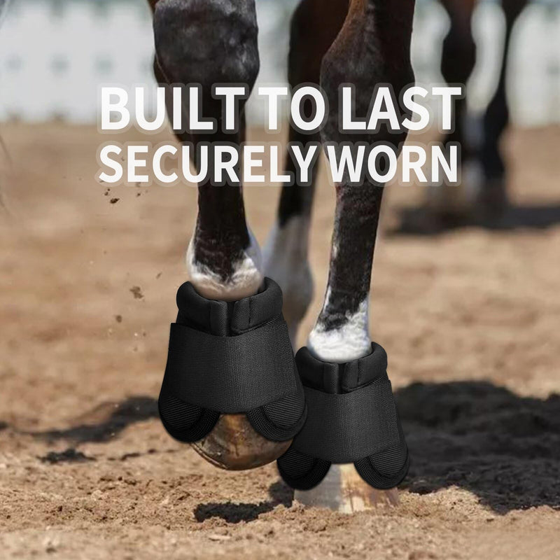 2 Pcs Horse Boots and Horse Leg Protectors, Horse Protection Training Equipment Packages and Accessories Black black - L