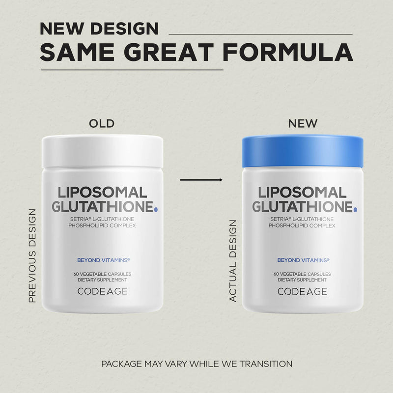 Codeage Liposomal Glutathione, Setria L-Glutathione 500mg - 2 Pack | NSF Certified - Liposomal Setria reduced L-glutathione supplement, 500mg per serving. Two-month supply. Vegan, non-GMO.
