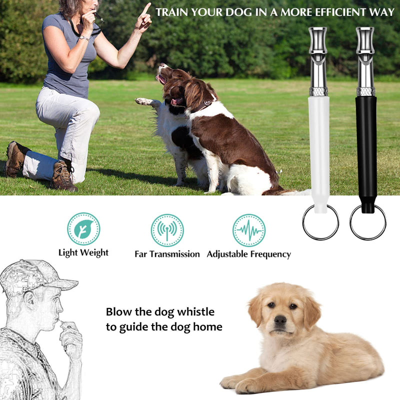 2 Pack Dog Whistle, Dog Whistle to Stop Barking Neighbors Dog, Adjustable Ultrasonic Silent Dog Whistle, Professional Recall Dog Training Whistles with Lanyard - BeesActive Australia