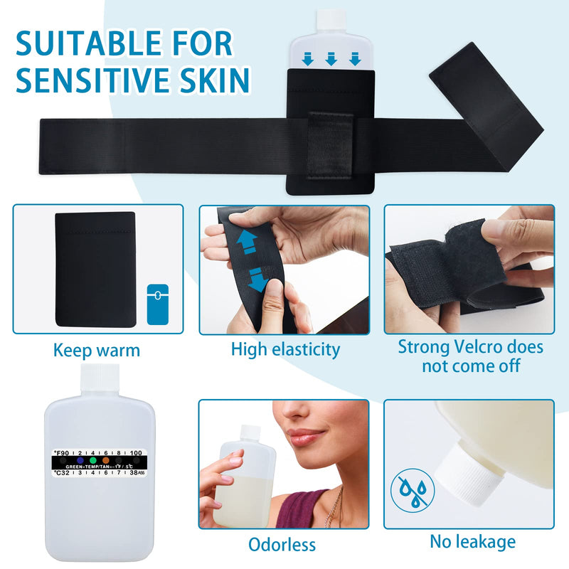KEVTVEK 14 Pcs Urine Test Complete Kit Includes 2 Translucent Portable Travel Empty Bottles, 10 Adhesive Temperature Test Strips, Neoprene Bag and Hi-Stretch Hidden Leg Straps - BeesActive Australia
