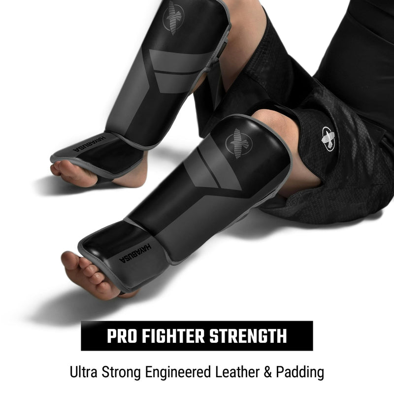 Hayabusa S4 Kids Shin Guards, Muay Thai, MMA, Kickboxing, Martial Arts Small/Medium Black - BeesActive Australia