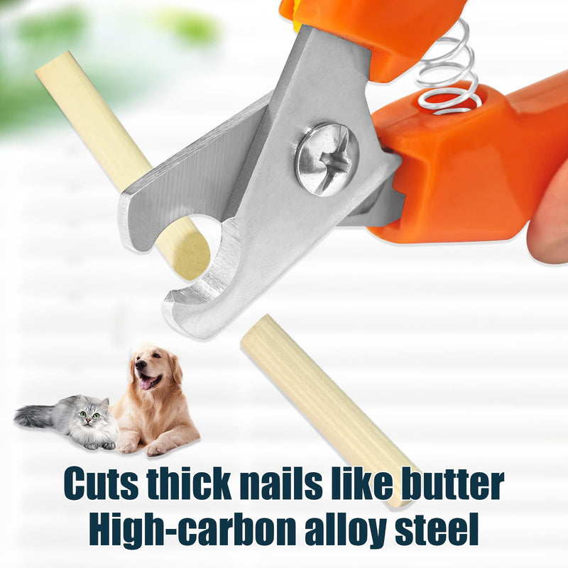 Dog Nail Trimmers 767C - Professional Dog Nail Clippers for Large and Small Dogs, Easy-to-Use Pet Nail Trimmers for Safe and Precise Grooming, Durable Claw Clippers for Paws Care Orange