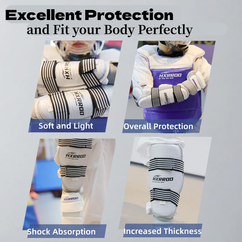 Taekwondo Shin Guards Arm Guard Protector Set for Kickboxing Martial Arts Taekwondo Karate Muay Thai Sparring Combat, Suitable for Children Teenagers and Adults M