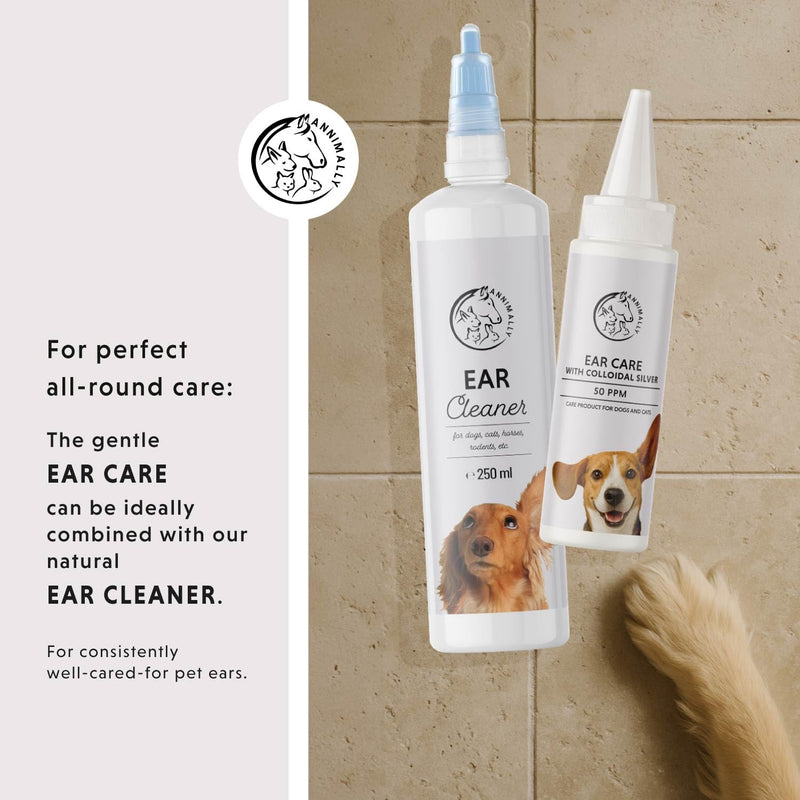 Annimally Ear Drops for Dogs & Cats with Colloidal Silver 50 ppm 50 ml - Gentle Ear Cleaning, Alcohol-Free Formula for Daily Use, Made in Germany