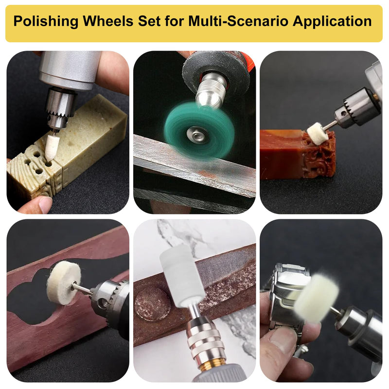 117PCS Dremel Polishing Kit, Polishing Wheel with 2 Polishing Compound，Dremel Polishing Bits for Resin,Jewelry,Metal,Watch