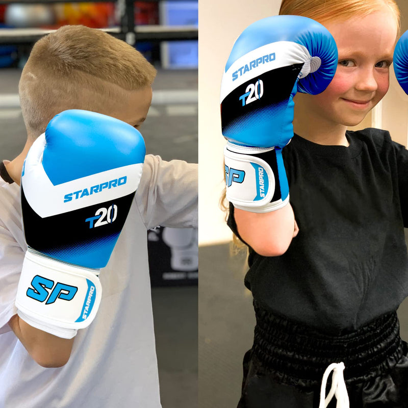 Starpro Kids Boxing Gloves 4oz 6oz - Youth Boxing Gloves for Boys & Girls - Junior Gloves for Boxing MMA Muay Thai & Training Solar Blue