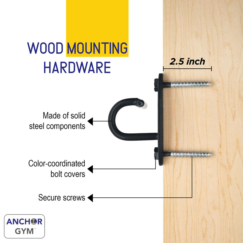 Anchor Gym Mini H1 - Resistance Band Wall Anchors for Home Workouts | Wall Mount Anchor for Resistance Bands, Stretch Straps & Suspension Trainers Black - BeesActive Australia