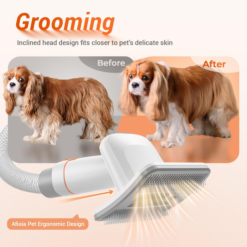 Afloia Dog Brush Vacuum Attachment, Cat Brush, Pet brush Innovative Pet Grooming kit, 1-1.5'' Hoses Diameter Universal Adapter Compatible with Most Round Vacuum Cleaners like Bissell, Eureka etc. Orange - BeesActive Australia