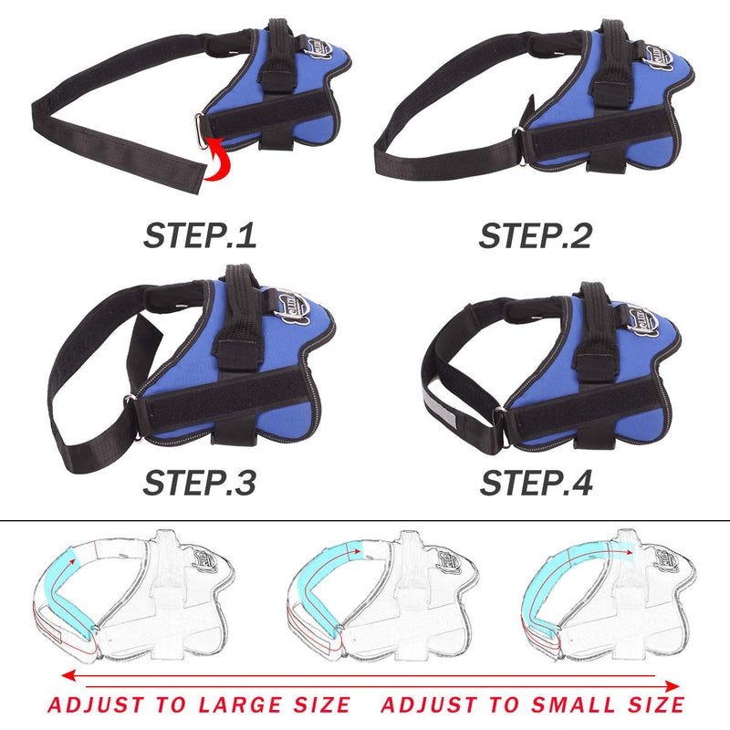 Bolux Dog Harness, No-Pull Reflective Dog Vest, Breathable Adjustable Pet Harness with Handle for Outdoor Walking - No More Pulling, Tugging or Choking (Blue, S) Small (Pack of 1) Blue - BeesActive Australia