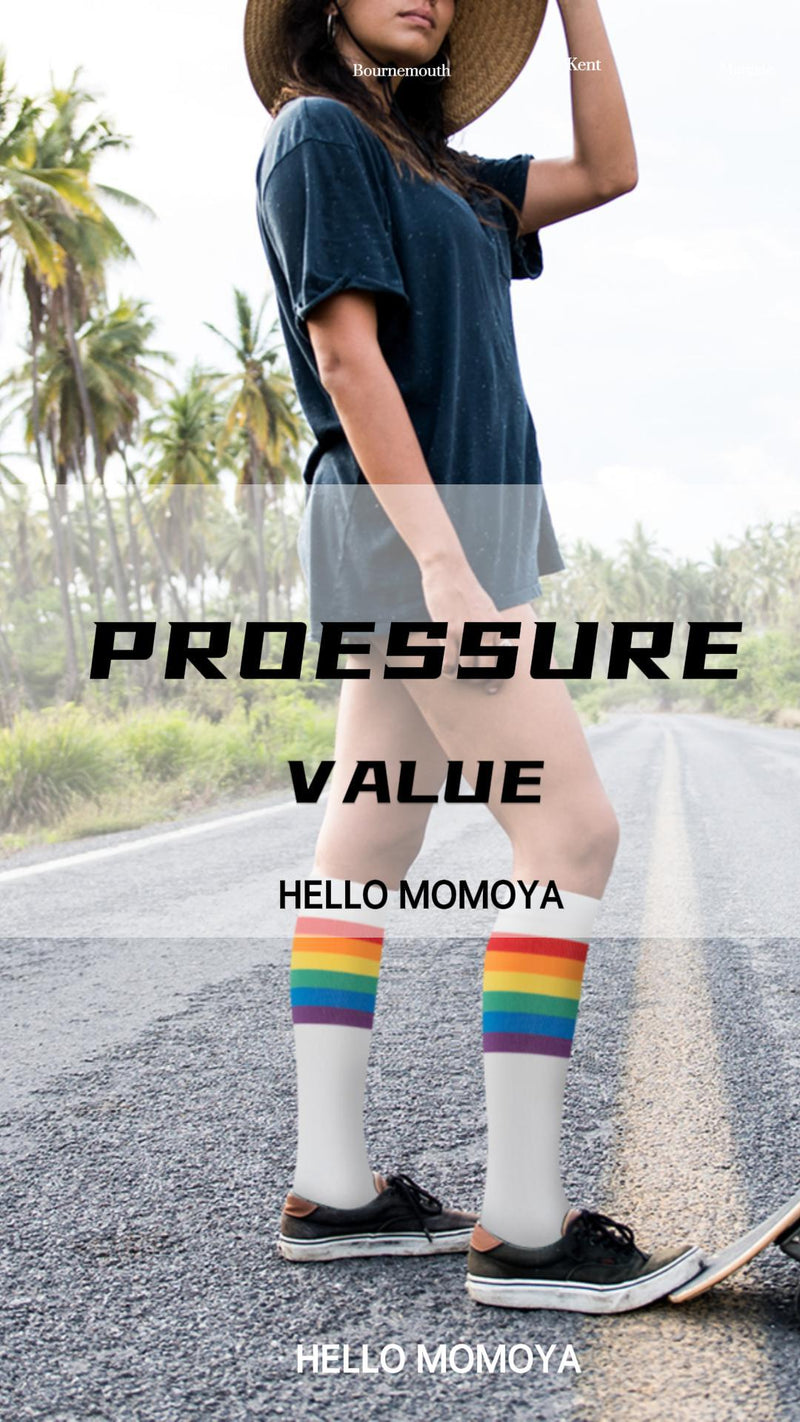 hello momoya Compression Socks for Women Men Circulation Knee High 8 Pairs for Nurses, Running, Travel, Athletic Large-X-Large 02-8 Pairs-diamond 1