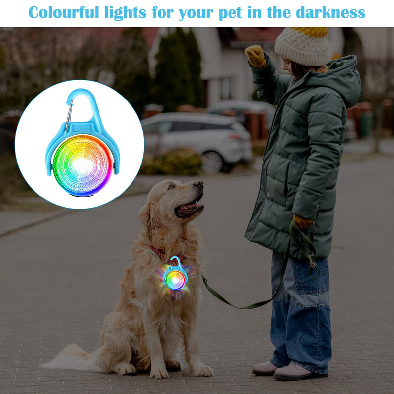 DAWRIS light pendant dog rechargeable (RGB color changing dog light and 4 flashing modes), dog light LED rechargeable, LED flashing light school bag safety light USB rechargeable - BeesActive Australia