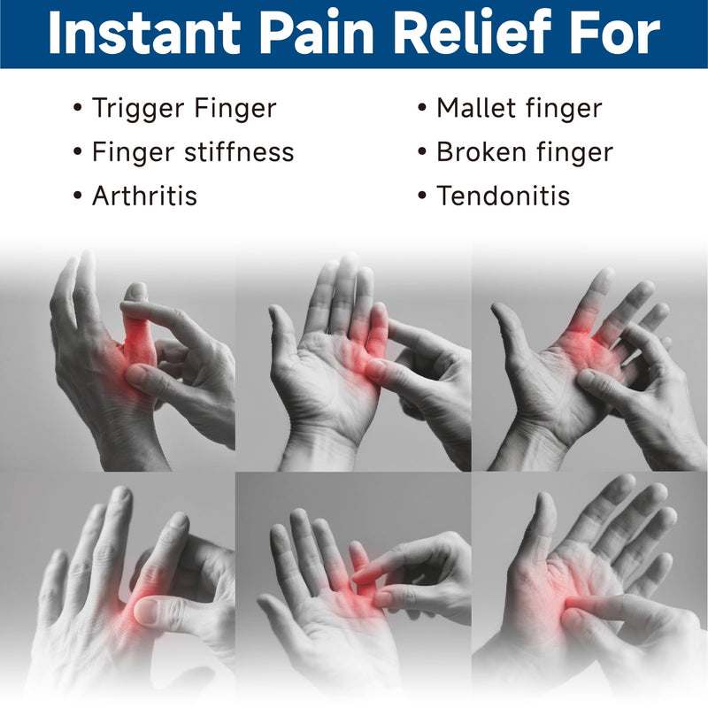 SUNBURST Finger Splint - Adjustable Trigger/Mallet Finger Brace for Thumb, Index & Middle Fingers - Easy One-Hand Fit, Breathable & Reusable for Arthritis/Injury Relief - BeesActive Australia