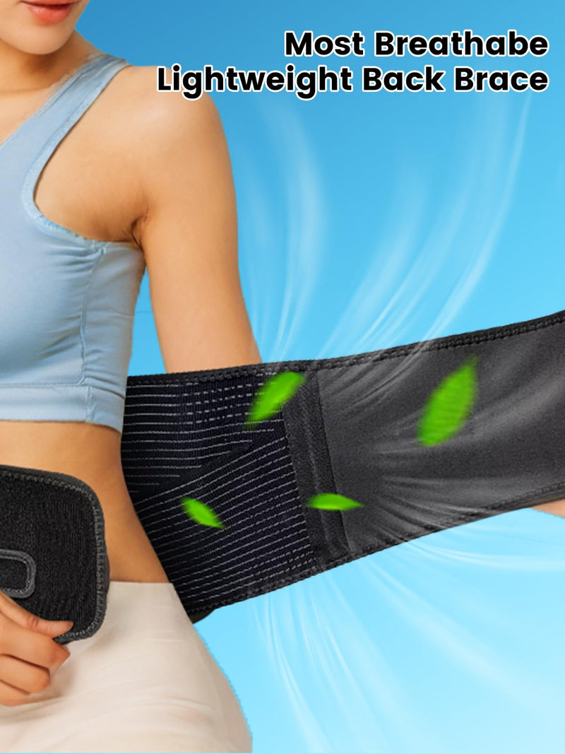 SYXUPAP Back Support Belt for Men Women, Back Brace for Lower Back Pain Relief from Sciatica, Hernated Disc, Scoliosis, Dual Adjustable and Breathable L(Your Waist 32″-37″) Your Weight:145-190lbs - BeesActive Australia