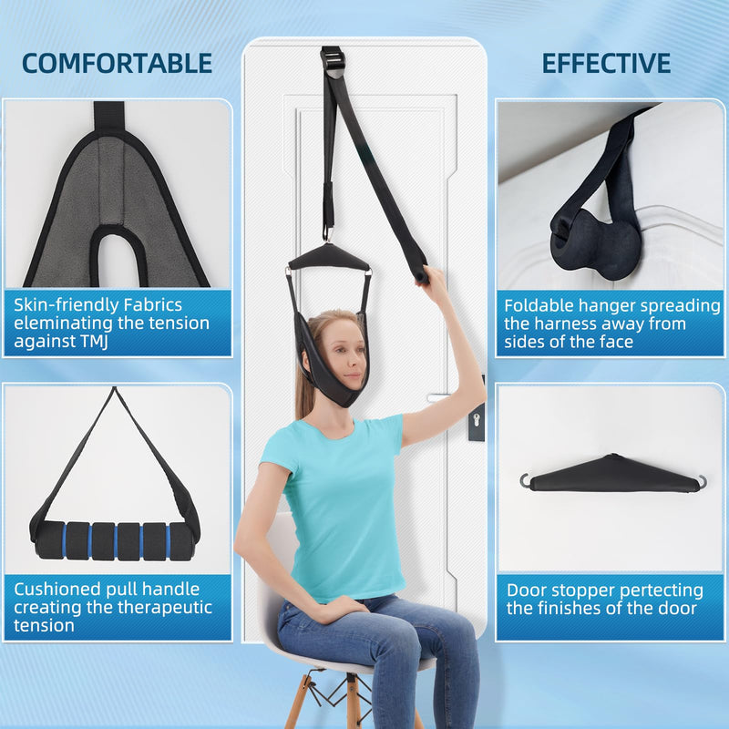 Cervical Neck Traction Device Over-The-Door,Portable Neck Stretcher,Effective Home Physical Therapy for Neck Pain Relief - BeesActive Australia