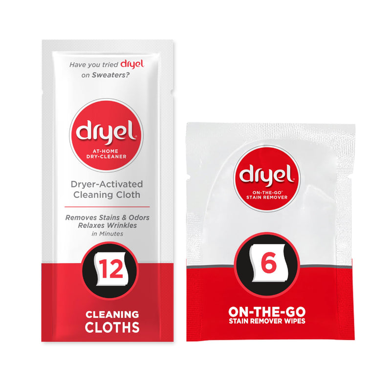 dryel At-Home Dry Cleaner Refill, New and Improved, Gentle Laundry Care for Special Fabrics and Dry-Clean-Only Clothes, 12 Loads with On-the-Go Stain Remover 12 Count (Pack of 1) - BeesActive Australia