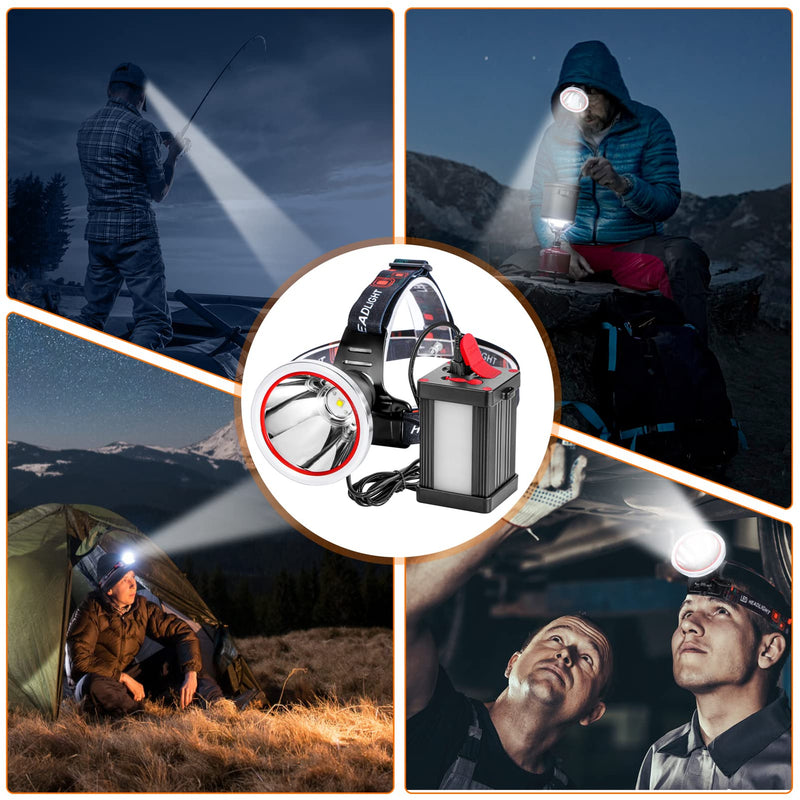 Kitness Powerful Separation LED Headlamp Portable Rechargeable Multifunction Headlight with External Side Light for Camping Hunting Fishing Outdoor (White Light) White light - BeesActive Australia