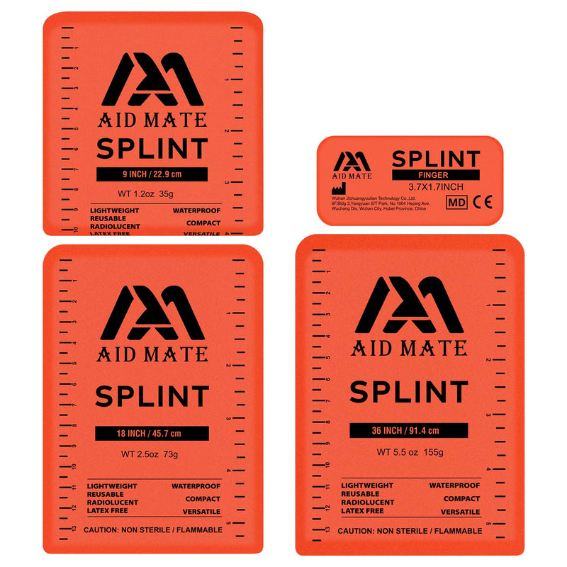 First Aid Splint Set 4 Splints &2 Adhersive Tapes Combo, Ideal for Arm Leg Finger Broken Bones Fracture… 4 splint kit - BeesActive Australia