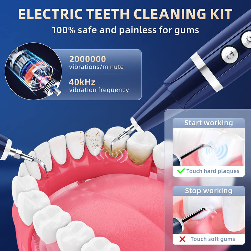 Plaque Remover for Teeth - Tartar Remover for Teeth, Dental Calculus Remover Teeth Cleaning Kit Blue - BeesActive Australia