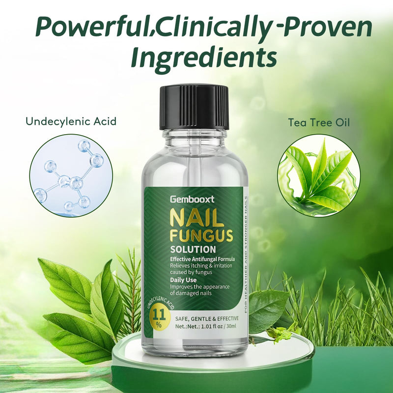 Toenail Fungus Treatment Extra Strength with Undecylenic Acid & Tea Tree Oil, Nail Fungus Treatment for Toenail & Fingernails, Antifungal Nail Repair for Damaged Nails & Thick Toenails-30ml