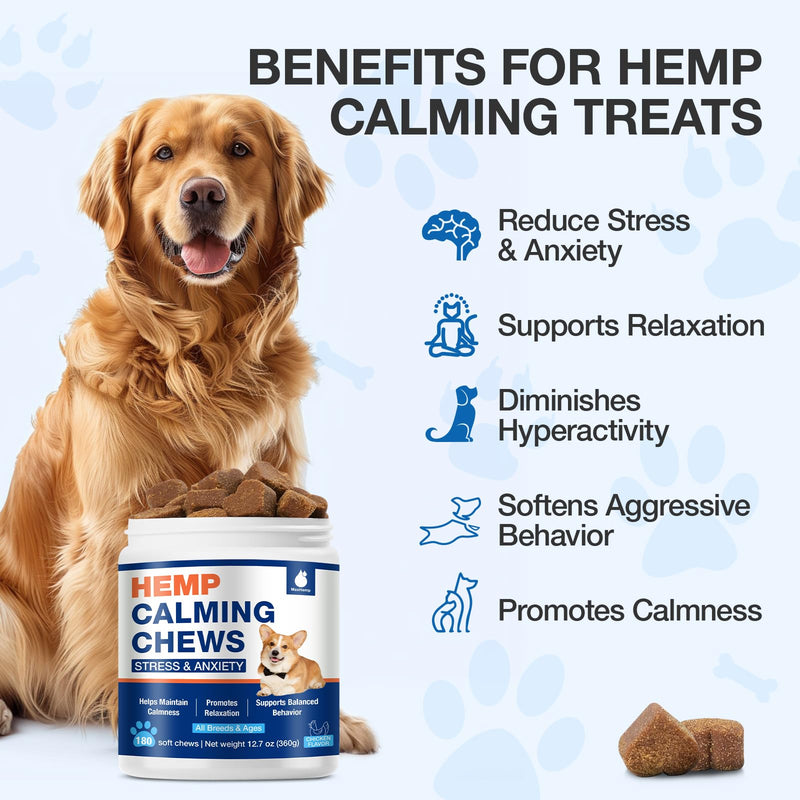 Неmр Calming Chews for Dogs - Advanced Dog Calming Chews - Anxiеty Rеlief Treats Help with Composure, Separation, Barking, Thunderstorms, 0305