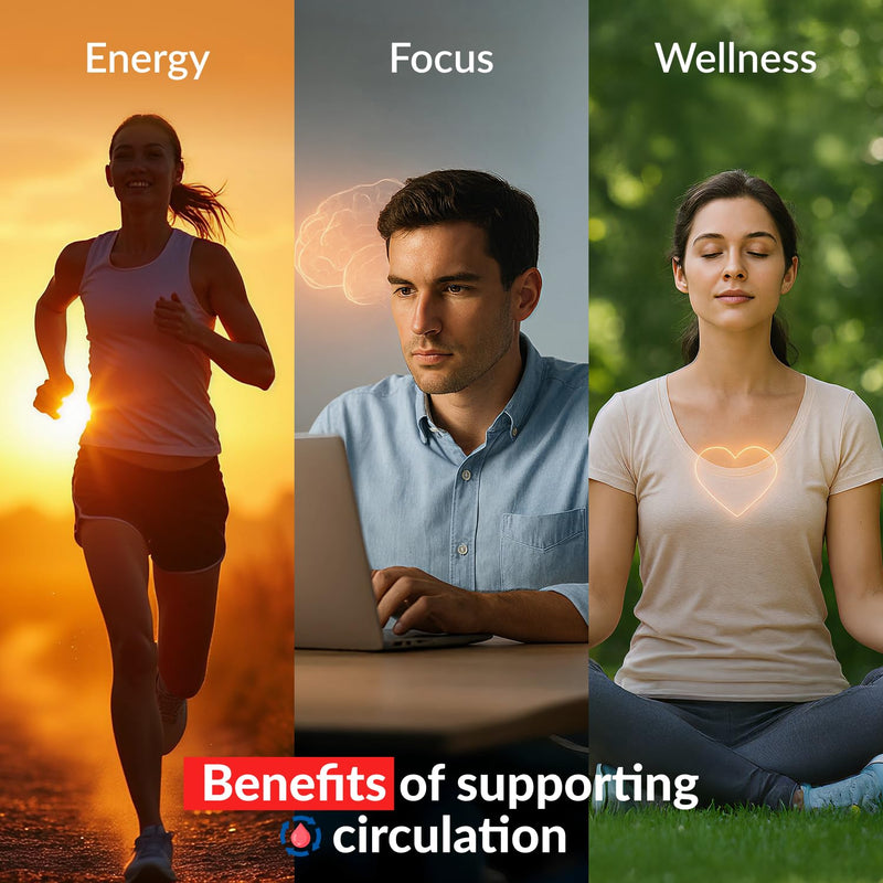 Herbal Circulation Support Capsules 180s | Supports Circulatory Wellness with Hawthorn, Garlic, Ginkgo, Cayenne, Milk Thistle, Bilberry & Valerian | Supports Vitality & Daily Wellness
