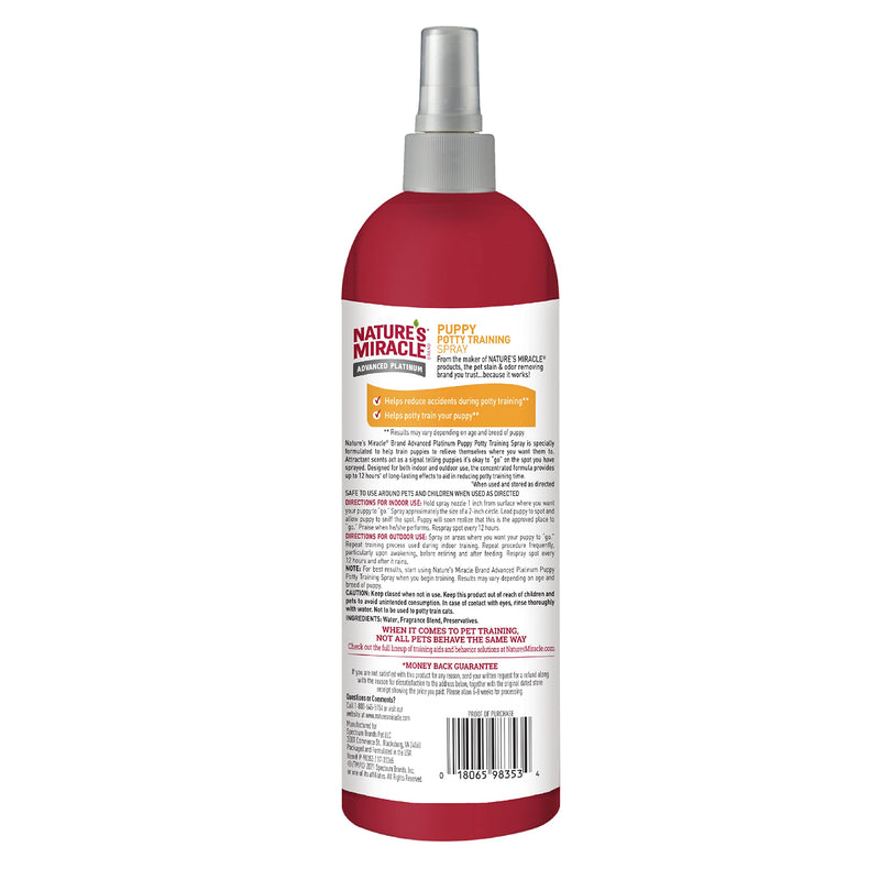 Nature's Miracle Advanced Platinum Puppy Potty Training Spray 16 Oz, Dog Training Aid New -16 oz - BeesActive Australia