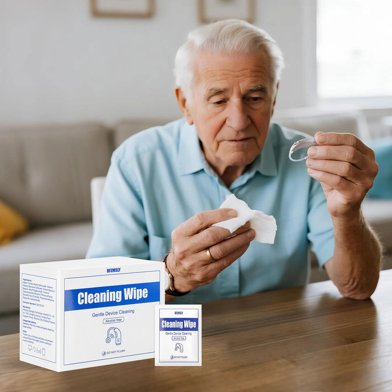 200 Pcs Hearing Aid Cleaning Wipes - Individually Wrapped Alcohol-Free 200