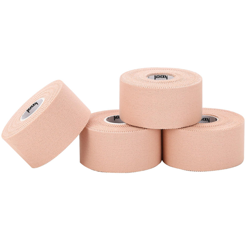 Bighorn Athletics Sports Tape | EZ-Tear Nude Athletic Tape for Wrist, Ankle & Foot Support | Zinc Oxide Infused & Latex-Free Adhesive, Breathable Cotton Fabric, 1.5-Inch x 45-Feet, 4 Rolls, Nude - BeesActive Australia